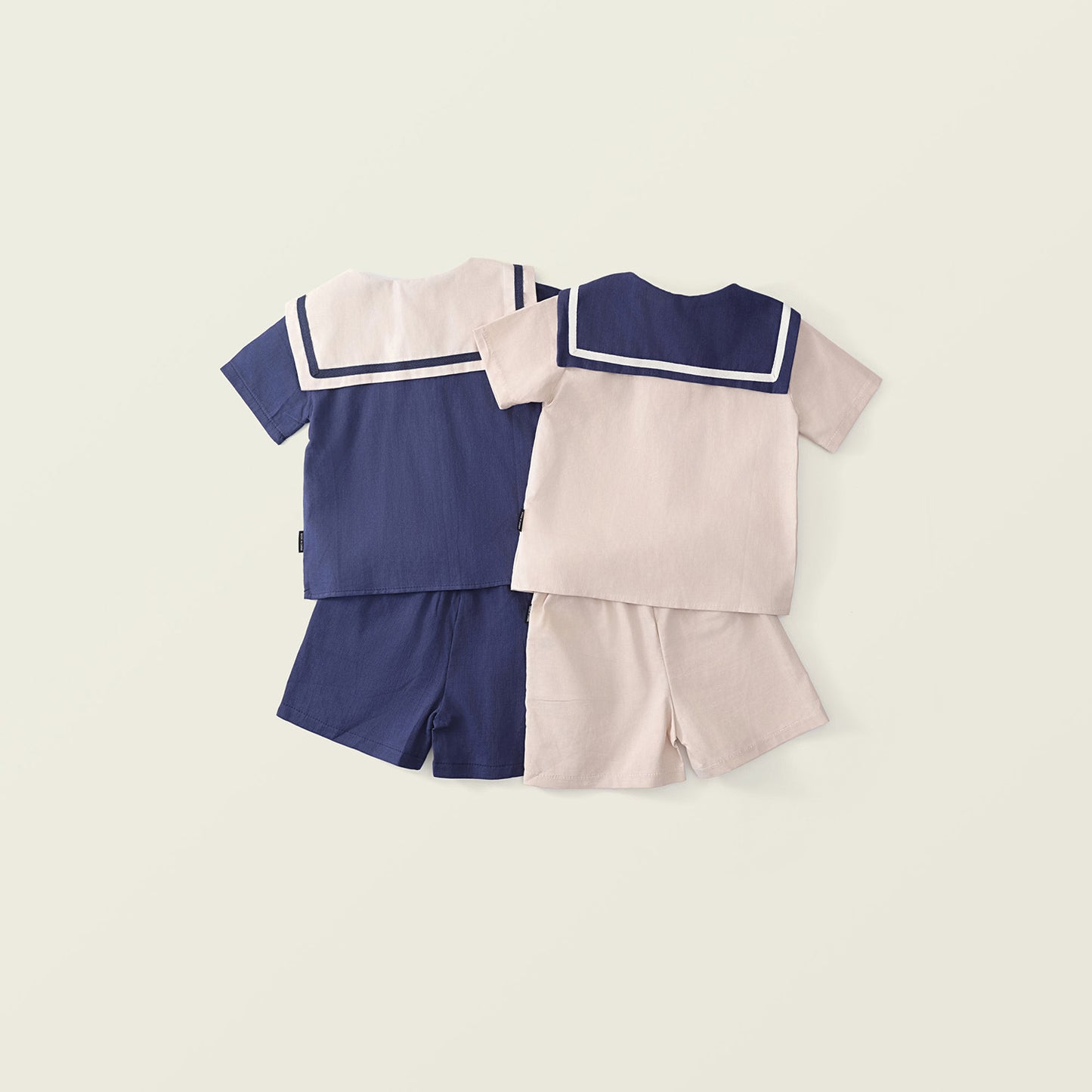 Girl's Summer Navy Style Cotton 2-Piece Set