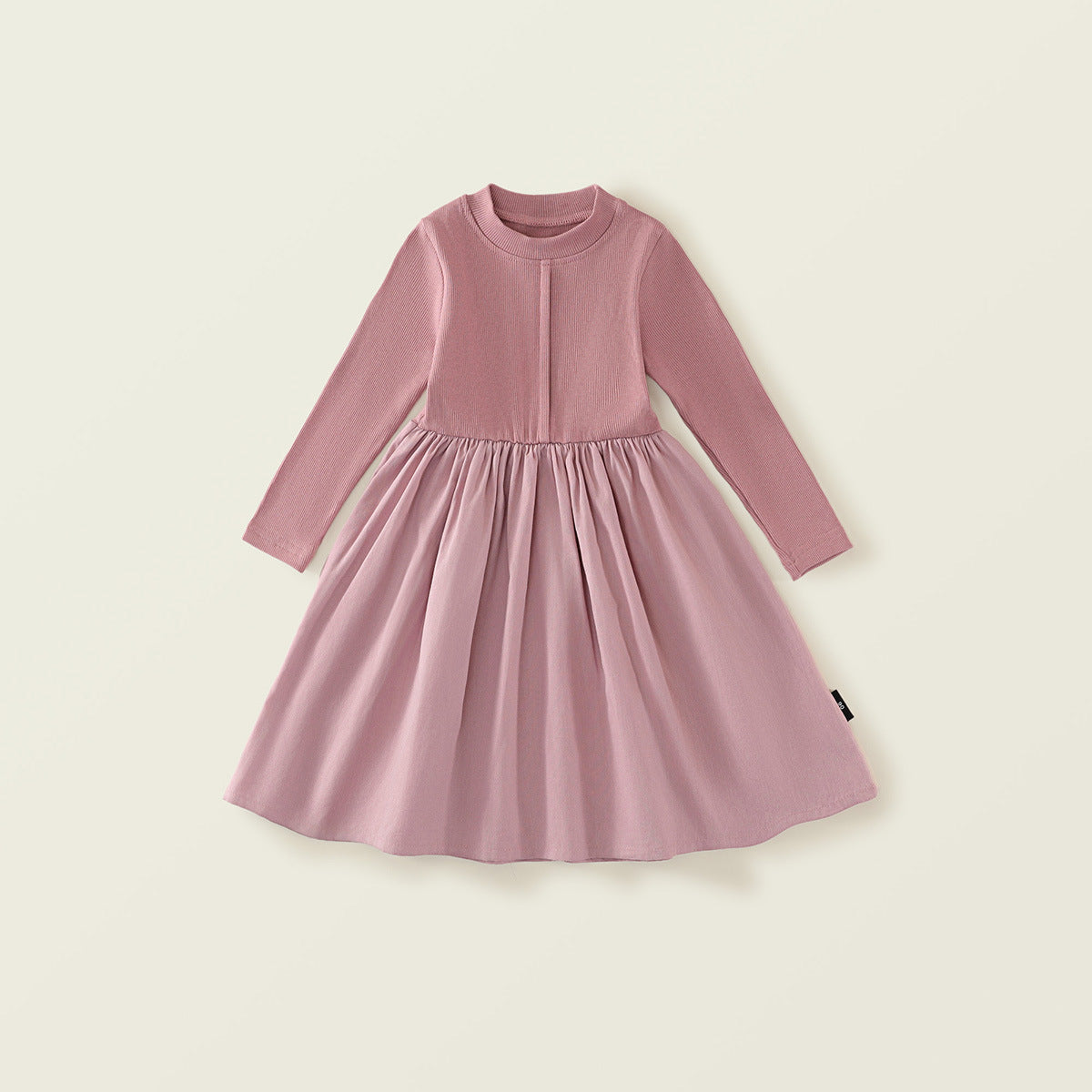 Girl's Korean-Style Slim-Fit Long-Sleeve Knit Dress with Elastic Top