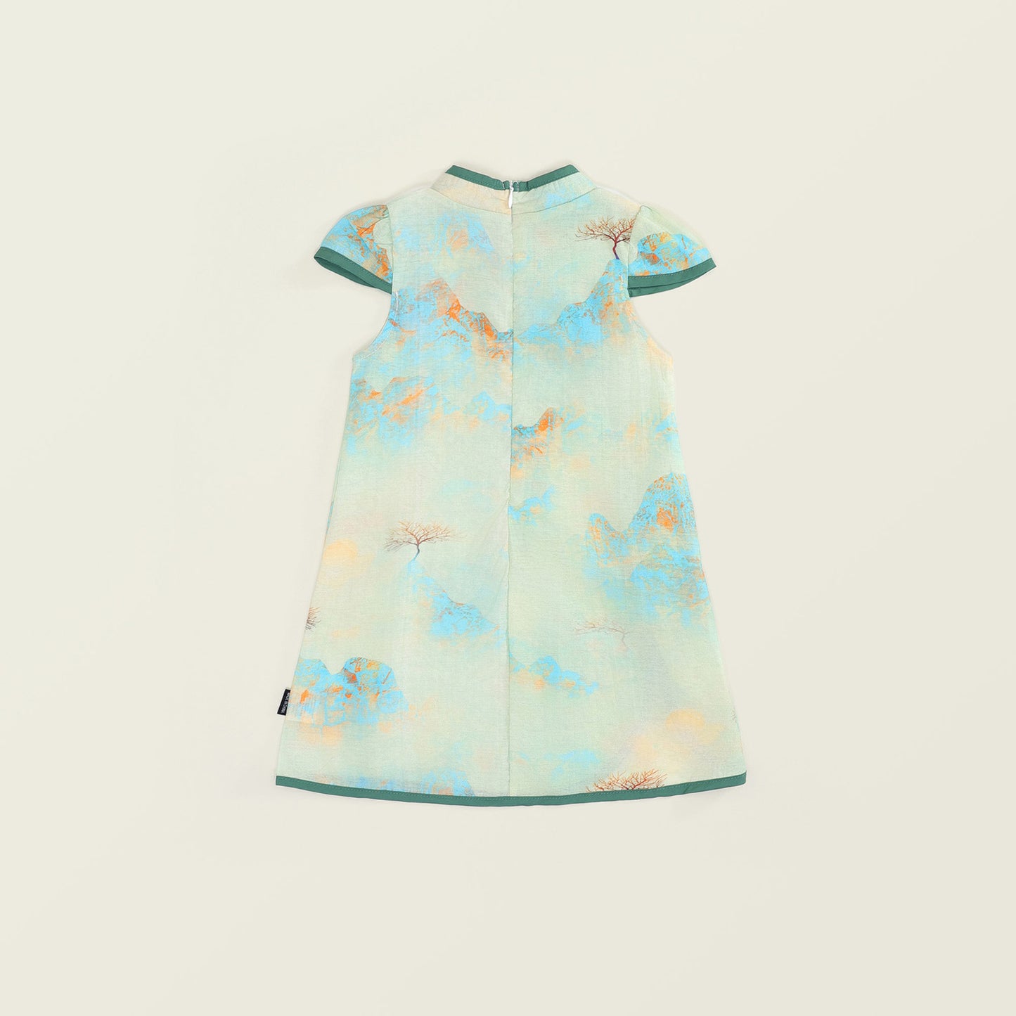 Girls Chinese Style Short Sleeve Dress