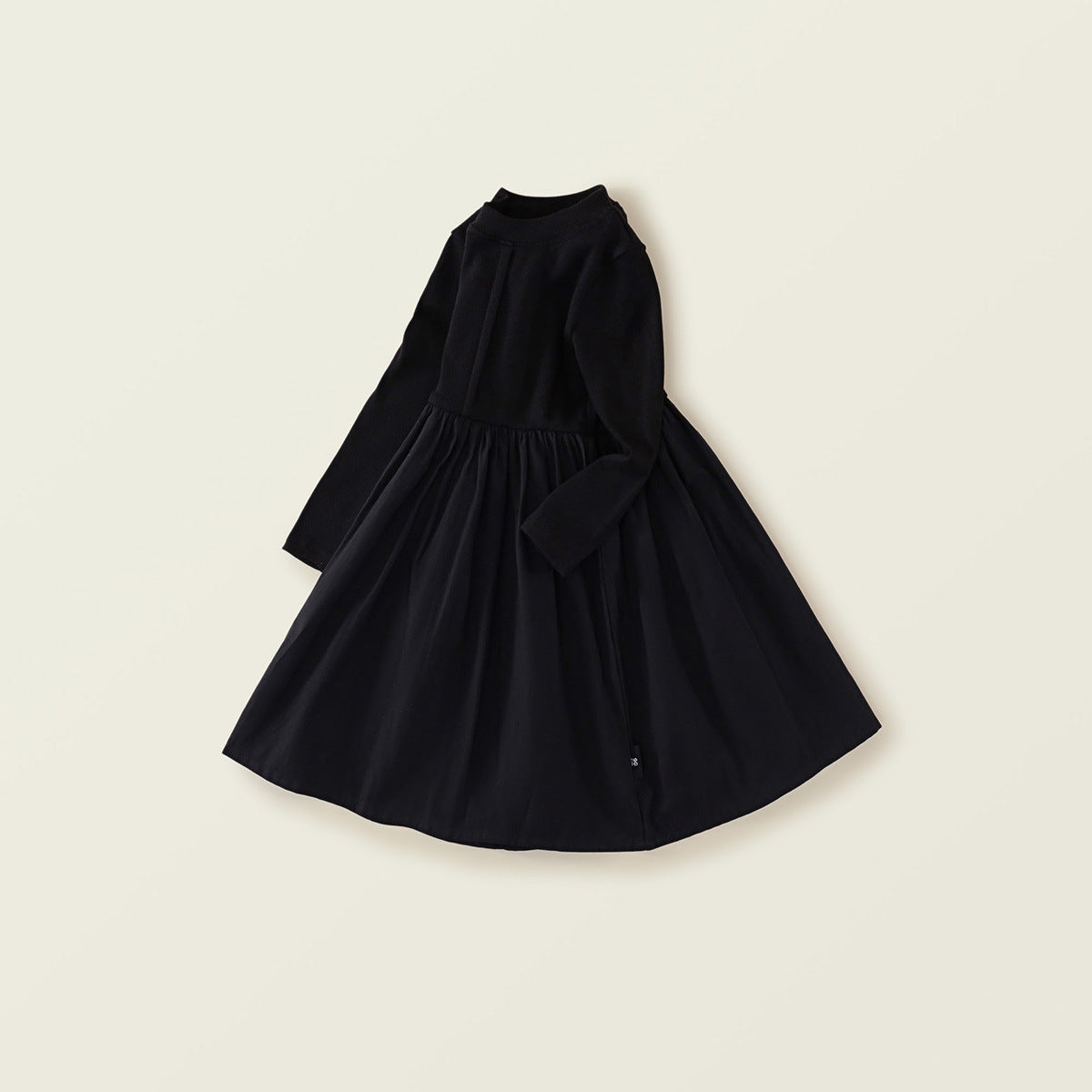 Girl's Korean-Style Slim-Fit Long-Sleeve Knit Dress with Elastic Top