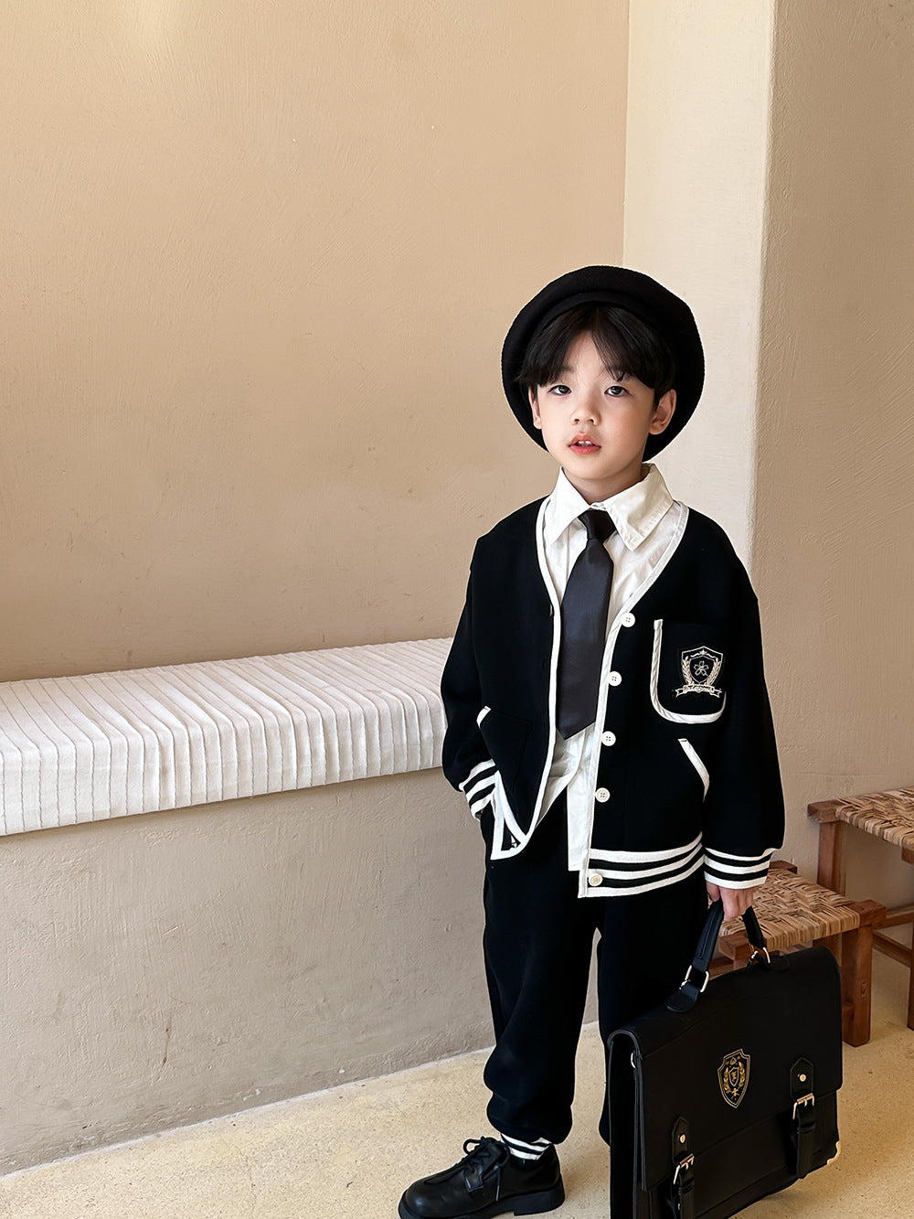 Kids' Baseball Jacket - College Style with JK Patch