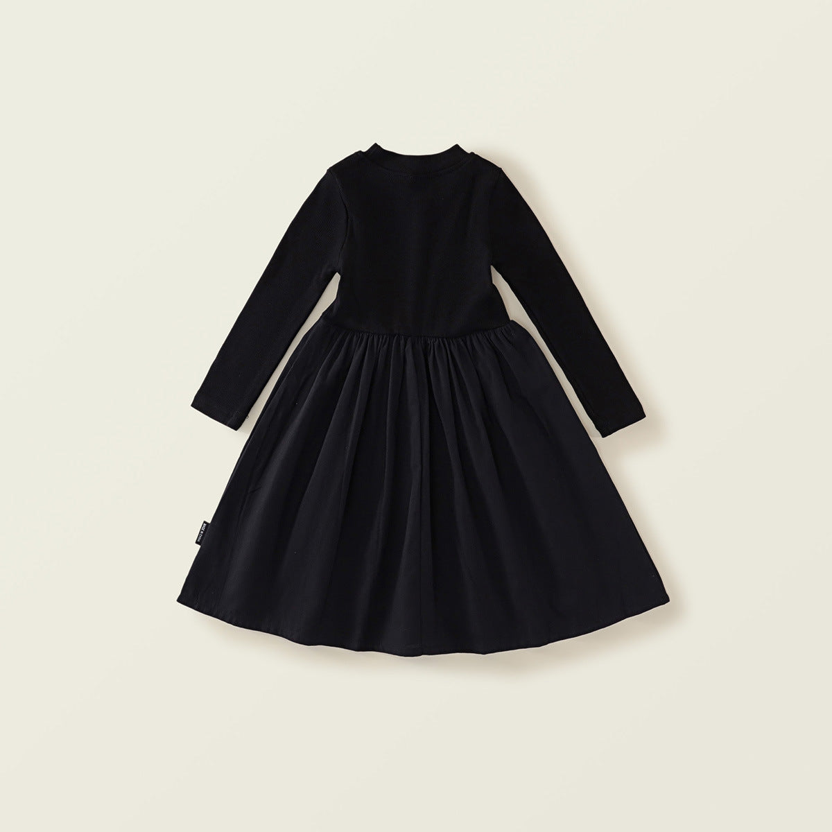 Girl's Korean-Style Slim-Fit Long-Sleeve Knit Dress with Elastic Top