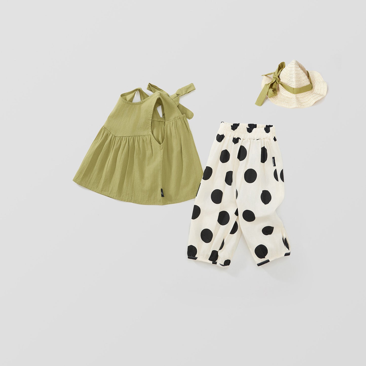 Girls' Summer Sleeveless 2-Piece Set with Hat